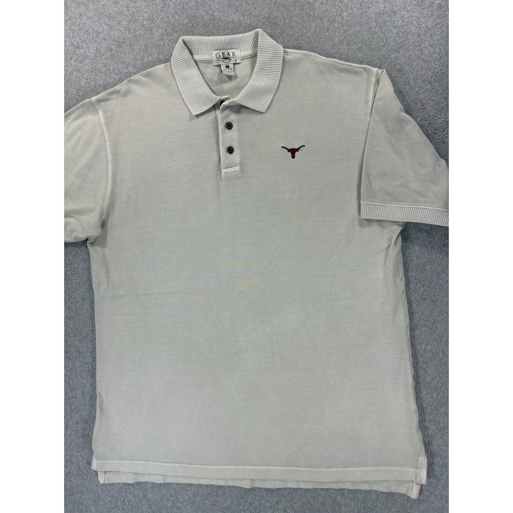 Texas Longhorns Stitched Logo Short Sleeve Campus Polo Shirt (Men's XL) Tan